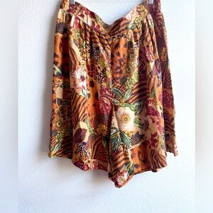 Vintage Silk Floral and Animal Print shorts